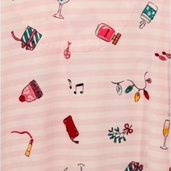 Kate Spade New York NWT Pajama Set Cocktail Party Print Lounge Sleepwear Large - Picture 7 of 11